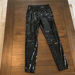 Michael Kors Black Sequin Skinny Jeans
